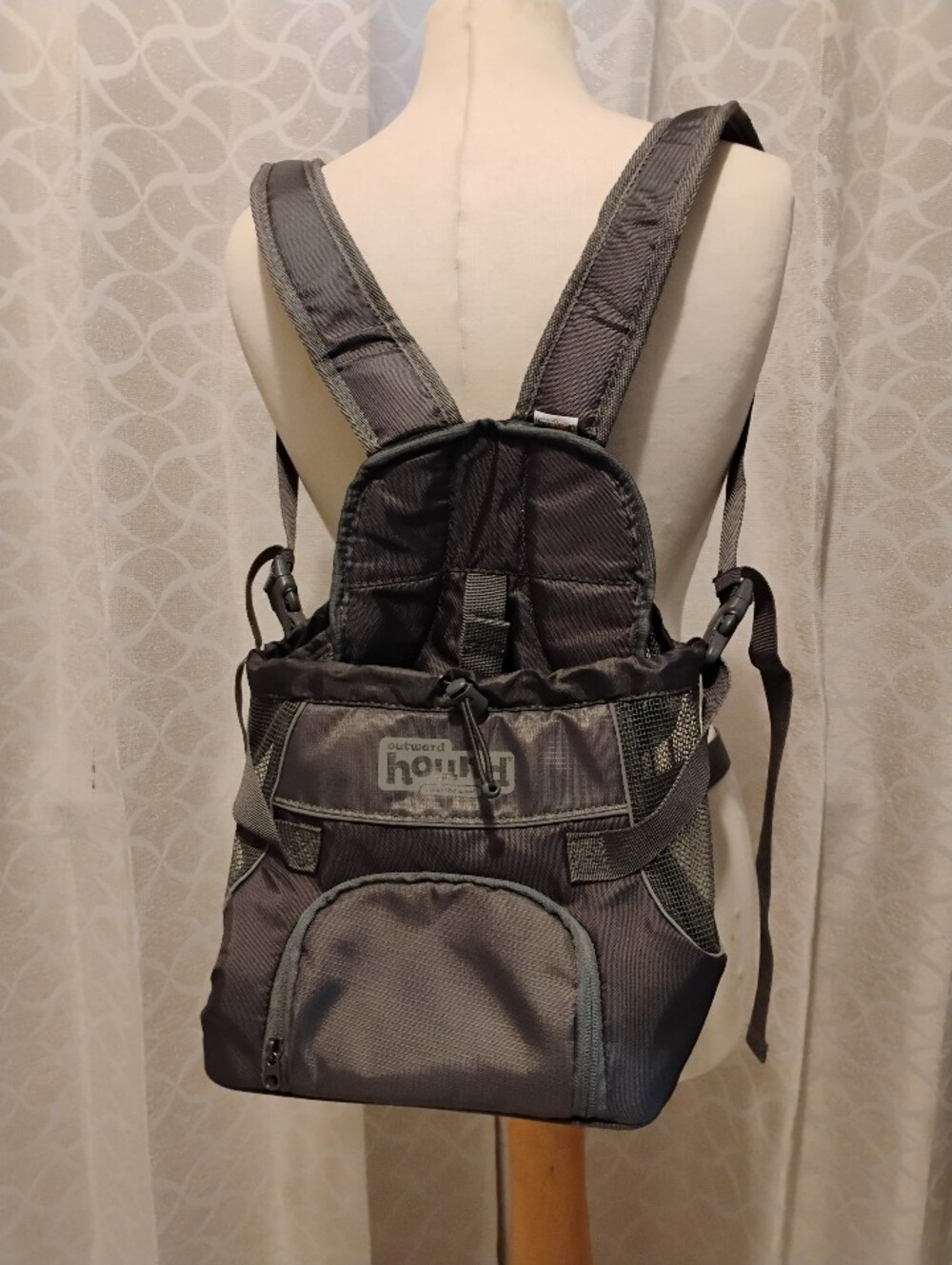 Small Outward Hound Gray Pet Carrier Backpack